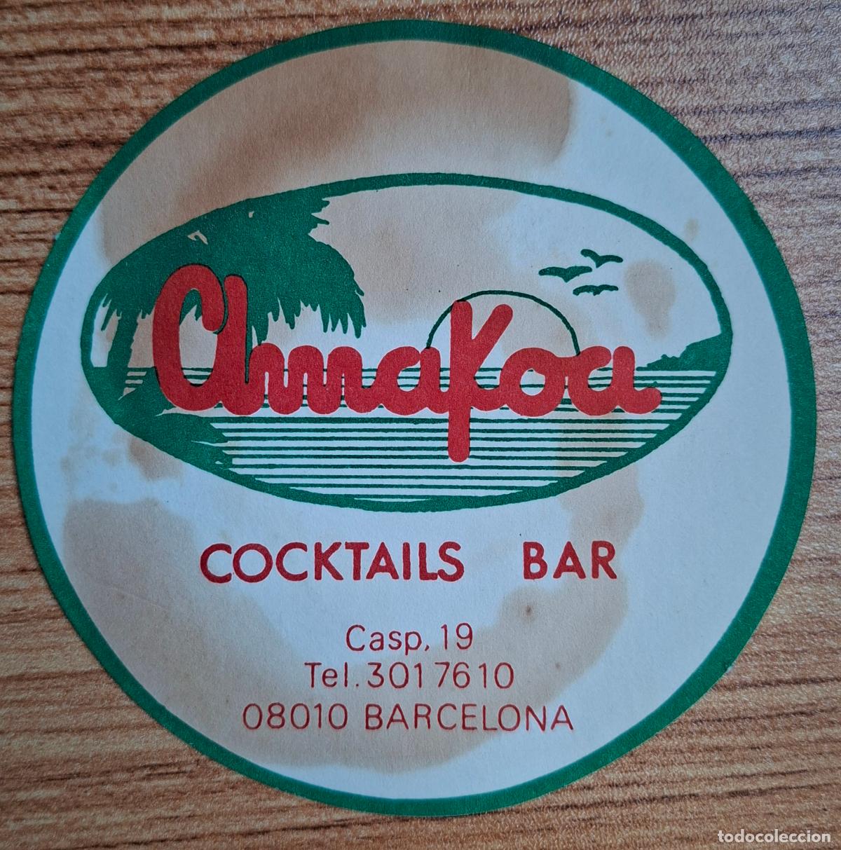 Otros Art&iacute;culos de Coleccionismo en Papel: Posavasos Cocktails Bar Amakoa - dibujo - Barcelona