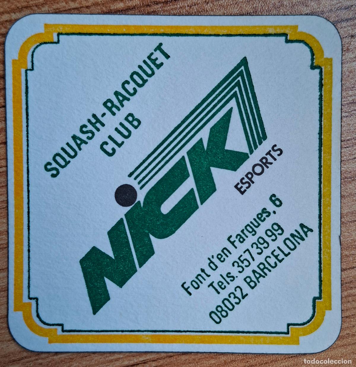 Otros Art&iacute;culos de Coleccionismo en Papel: Posavasos Squash Racquet Club Nick - Barcelona