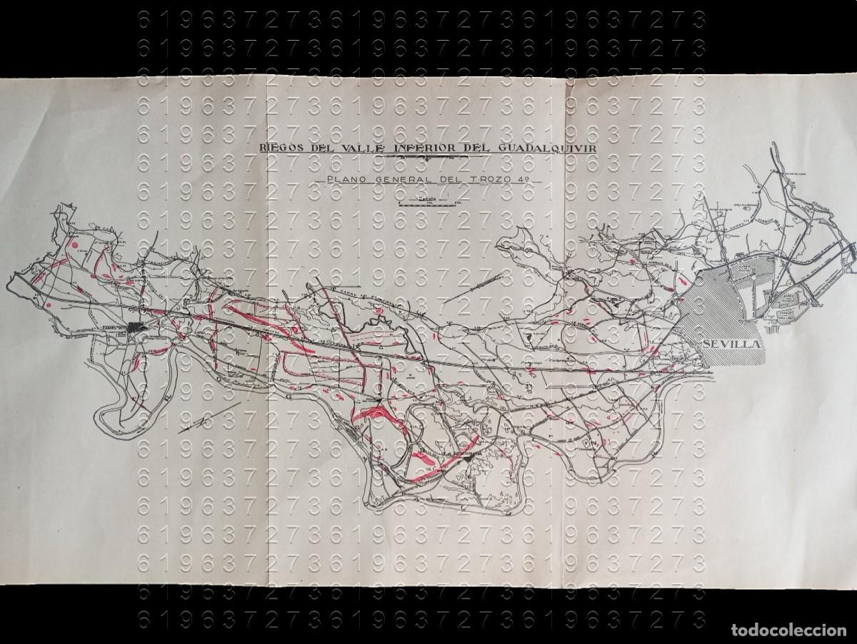 Otros Art&iacute;culos de Coleccionismo en Papel: MAPA SEVILLA GUADALQUIVIR RIEGOS DEL VALLE INFERIOR 43X24 CM C30