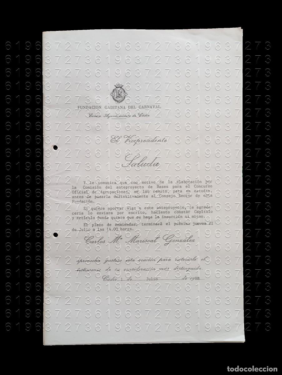 Otros Art&iacute;culos de Coleccionismo en Papel: CADIZ CARNAVAL BASES CONCURSO AGRUPACIONES FIRMA ARACELI HERNANDEZ 22PGS U78