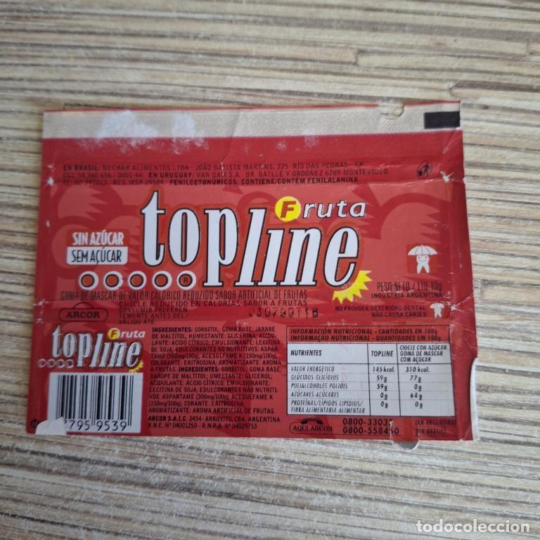 Otros Art&iacute;culos de Coleccionismo en Papel: Envoltura de chicle Topline Fruta 1980-s Argentina