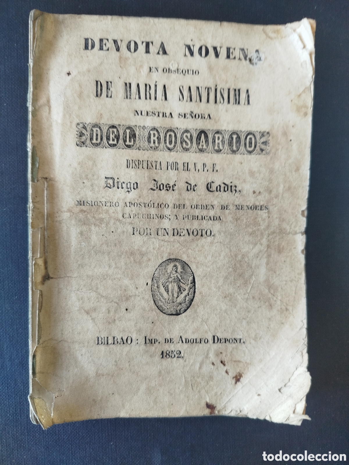 Otros Art&iacute;culos de Coleccionismo en Papel: DEVOTA NOVENA EN OBSEQUIO DE MAR&Iacute;A SANT&Iacute;SIMA NUESTRA SE&Ntilde;ORA DE LOS ROSARIOS. BILBAO 1852