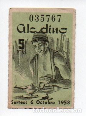 Otros Art&iacute;culos de Coleccionismo en Papel: CUPON SORTEO ALADINO, 5 PTAS. - 6 DE OCTUBRE 1958