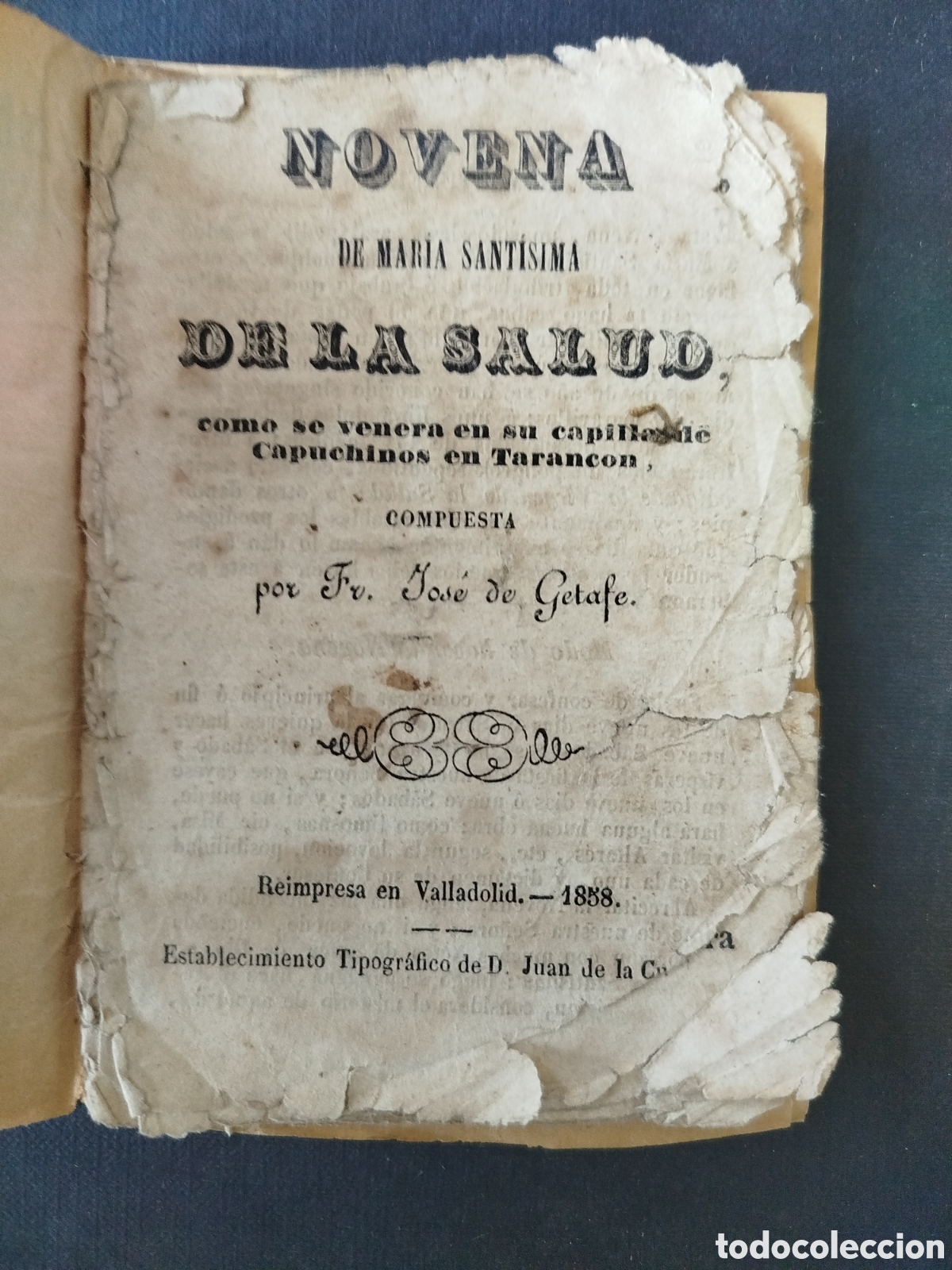 Otros Art&iacute;culos de Coleccionismo en Papel: NOVENA DE MAR&Iacute;A SANT&Iacute;SIMA DE LA SALUD. VALLADOLID 1858.
