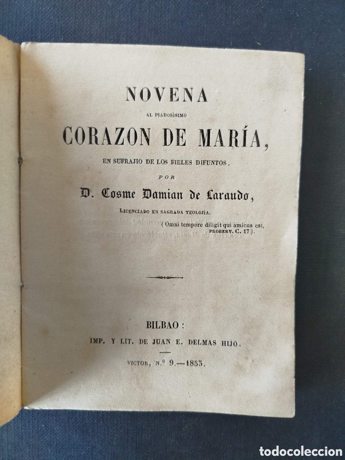 Otros Art&iacute;culos de Coleccionismo en Papel: NOVENA AL PIADOSISIMO CORAZ&Oacute;N DE MAR&Iacute;A. BILBAO 1885.