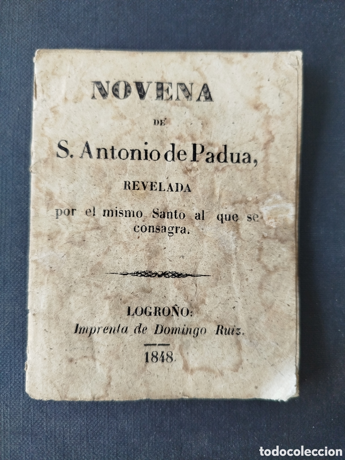 Otros Art&iacute;culos de Coleccionismo en Papel: NOVENA DE D. ANTONIO DE PADUA. LOGRO&Ntilde;O 1848.