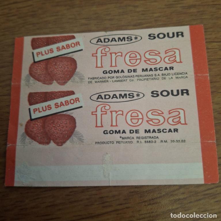 Otros Art&iacute;culos de Coleccionismo en Papel: Envoltura de chicle ADAMS SOUR 1970-80s Peru