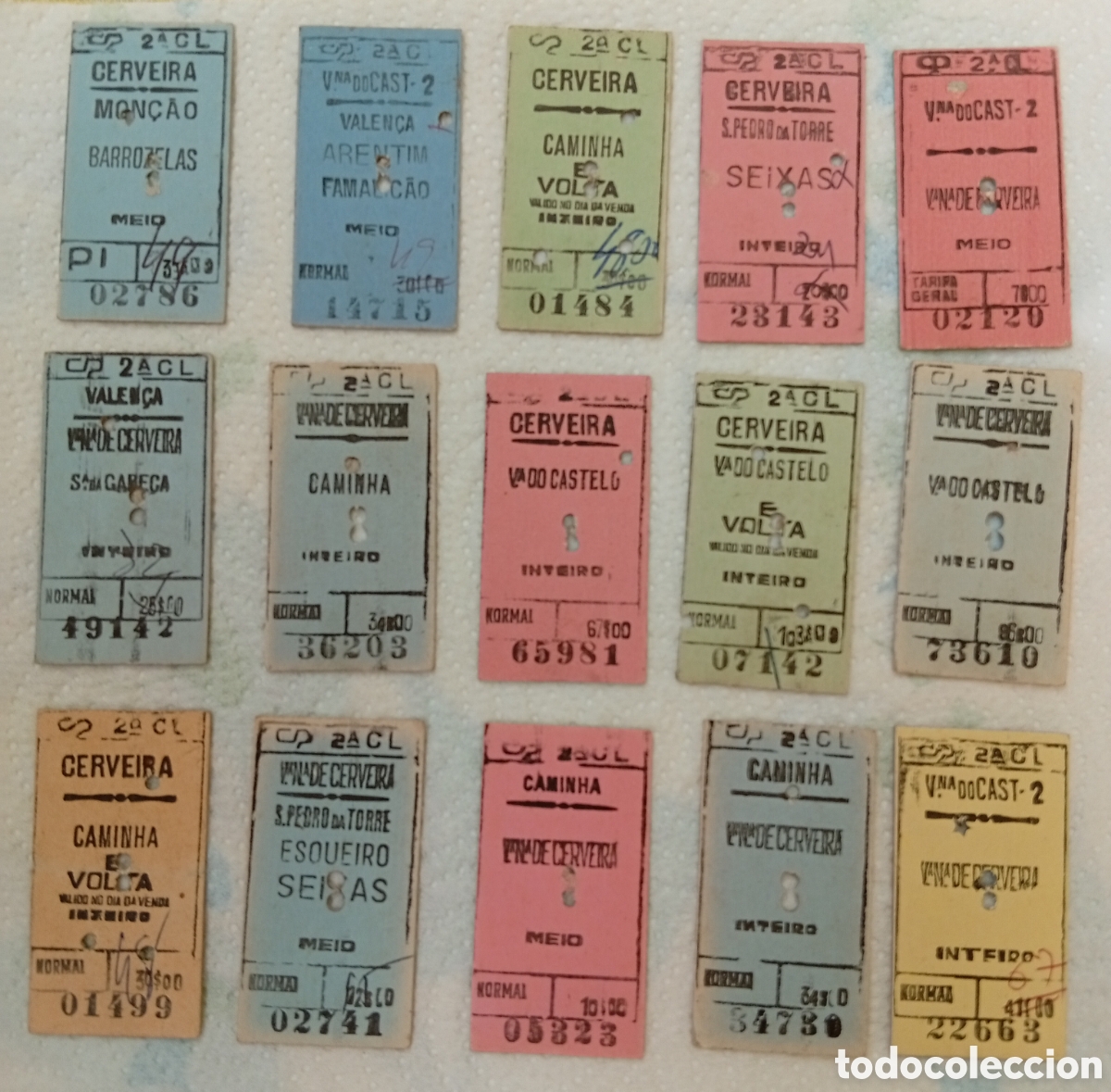 Otros Art&iacute;culos de Coleccionismo en Papel: Portugal colecci&oacute;n de 15 antiguos tickets de tren