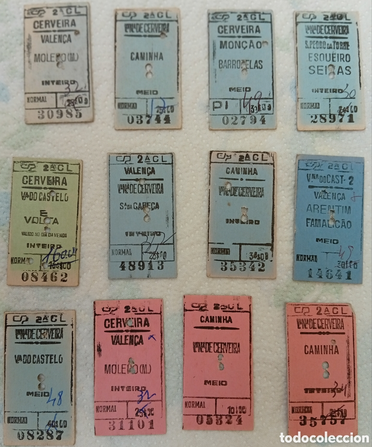 Otros Art&iacute;culos de Coleccionismo en Papel: Colecci&oacute;n de 15 antiguos tickets de tren de Portugal