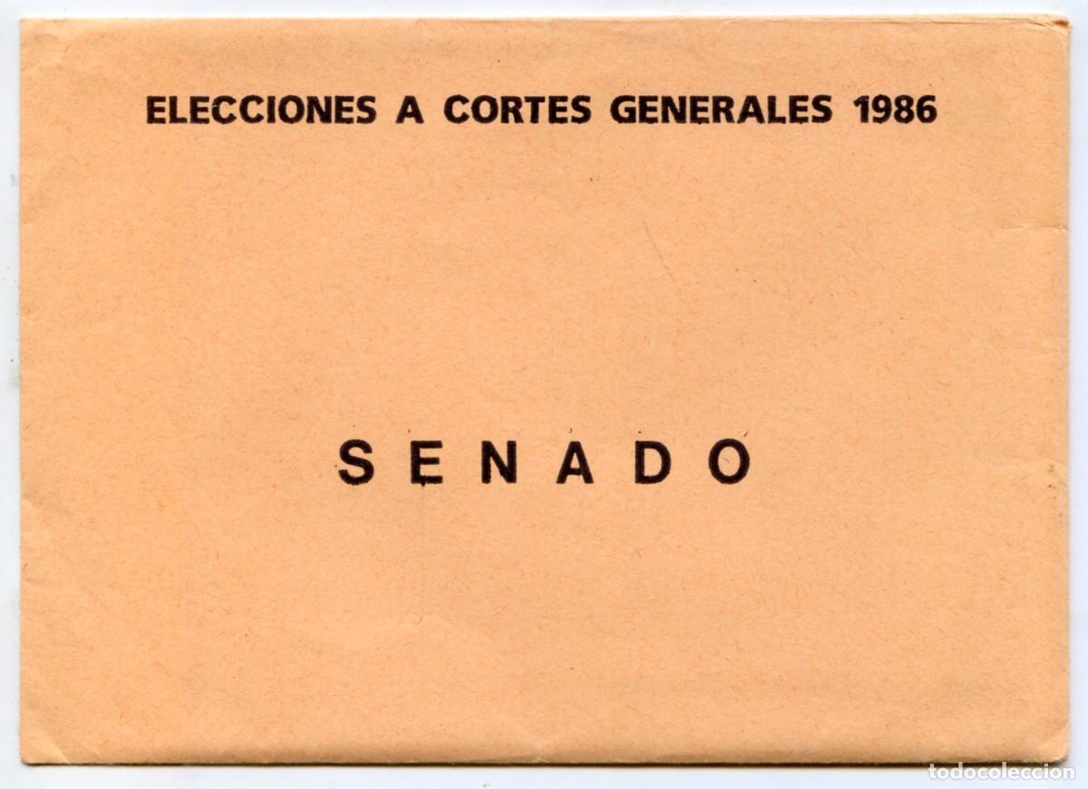 Otros Art&iacute;culos de Coleccionismo en Papel: Santander, Sobre con las candidaturas al Senado Elecciones a Cortes Generales 1986