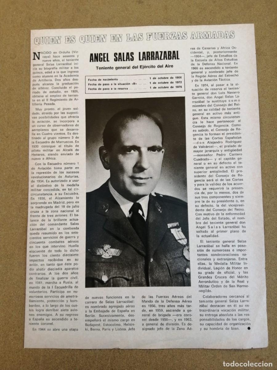 Otros Art&iacute;culos de Coleccionismo en Papel: ARTICULO. QUIEN ES QUIEN EN LAS FUERZAS ARMADAS, ANGEL SALAS LARRAZABAL