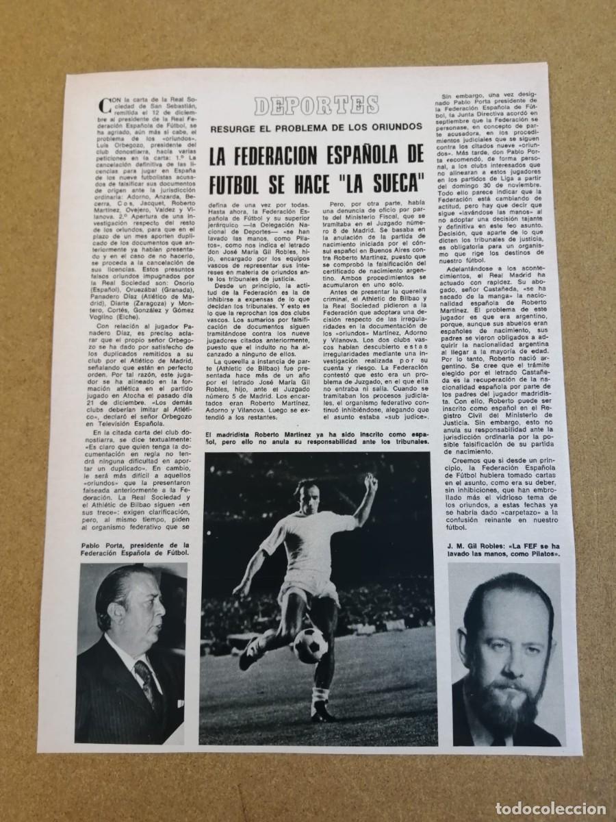 Otros Art&iacute;culos de Coleccionismo en Papel: REPORTAJE. LA FEDERACION ESPA&Ntilde;OLA DE DEPORTES SE HADE LA SUECA