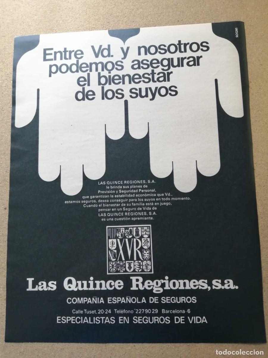 Otros Art&iacute;culos de Coleccionismo en Papel: ANUNCIO. COMPA&Ntilde;IA ESPA&Ntilde;OLA DE SEGUROS, LAS QUINCE REGIONES