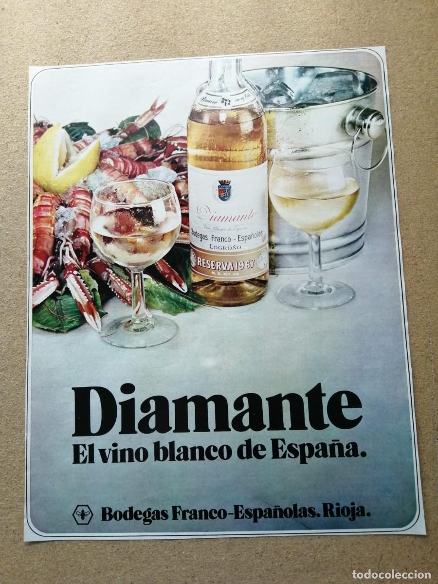 Otros Art&iacute;culos de Coleccionismo en Papel: ANUNCIO. DIAMANTE, EL VINO BLANCO DE ESPA&Ntilde;A