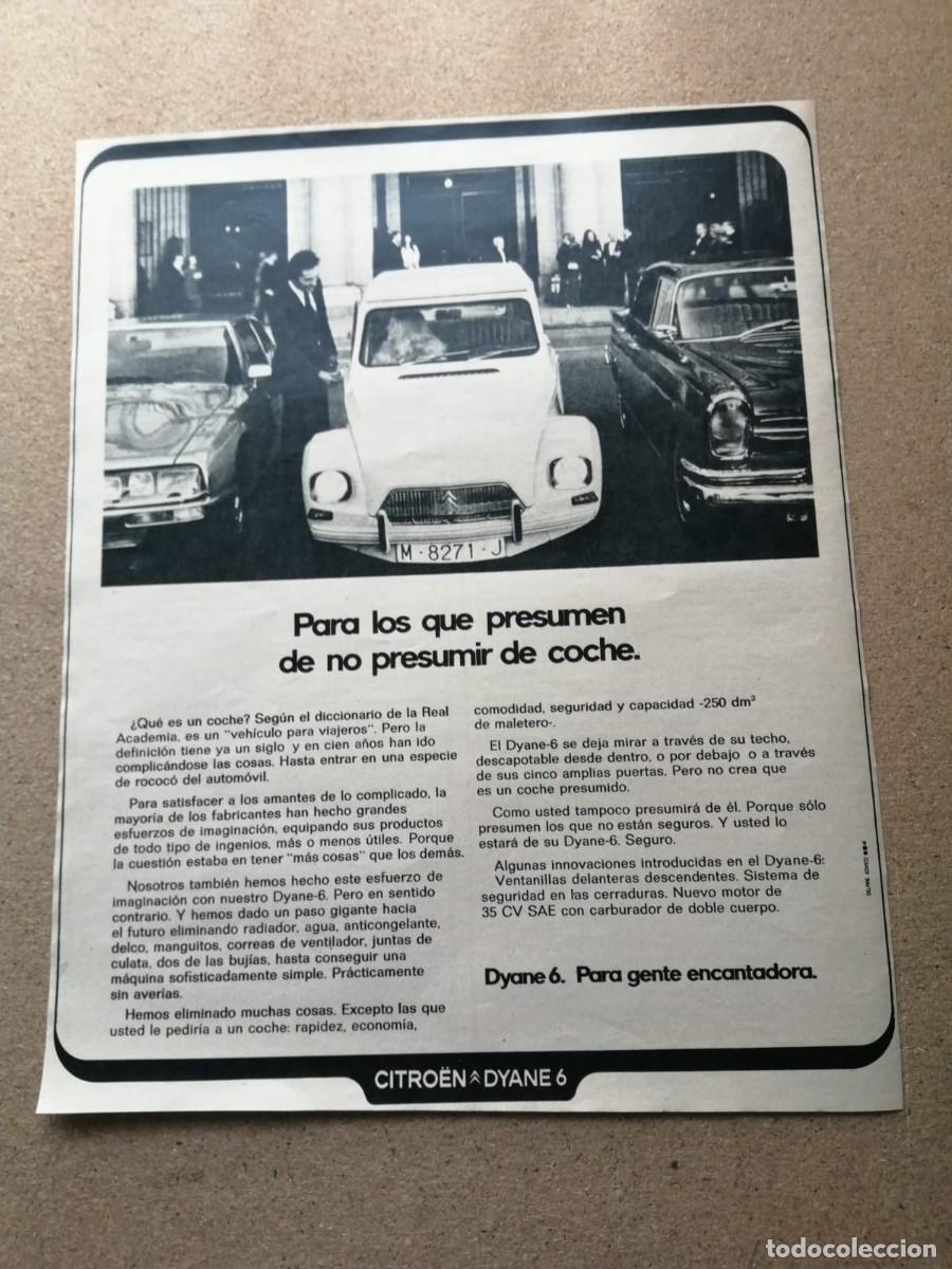 Otros Art&iacute;culos de Coleccionismo en Papel: ANUNCIO. CITROEN DYANE 6