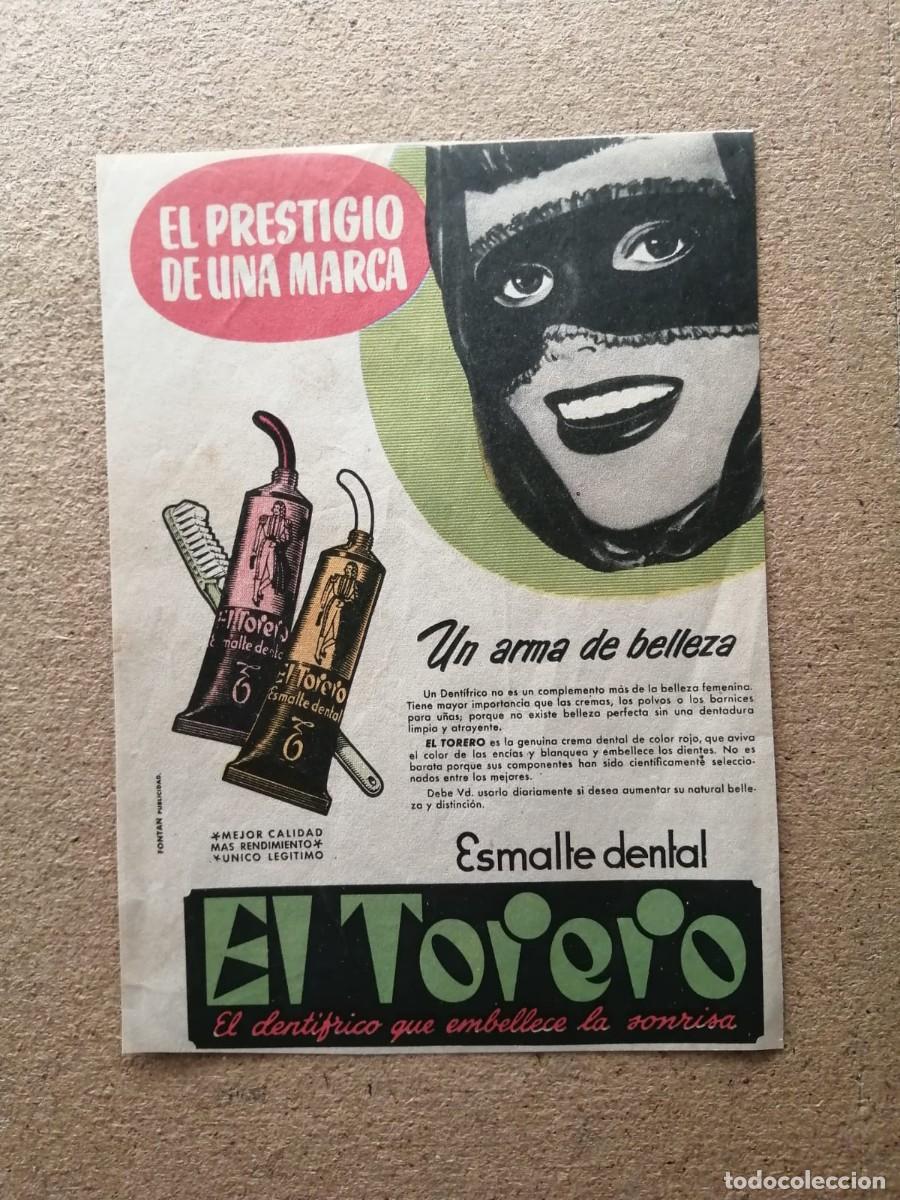 Otros Art&iacute;culos de Coleccionismo en Papel: ANUNCIO. ESMALTE DENTAL EL TORERO