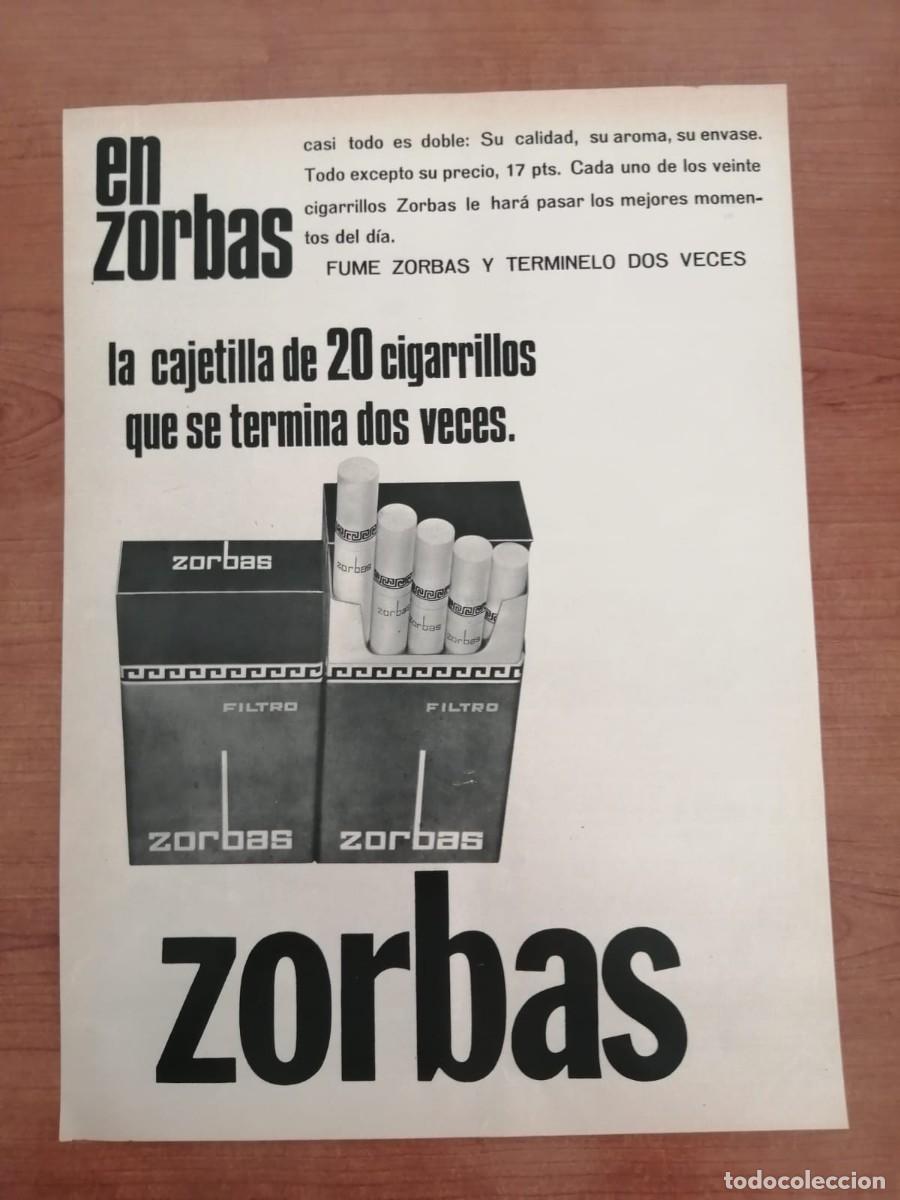 Collectionnisme Papier divers: ANUNCIO. CIGARRILLOS ZORBAS