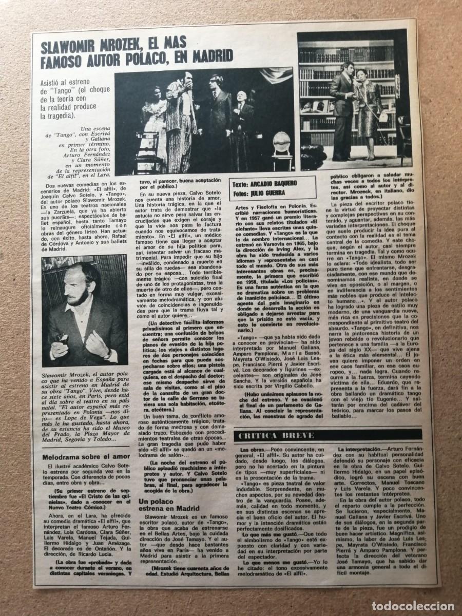 Otros Art&iacute;culos de Coleccionismo en Papel: REPORTAJE. SLAWOMIR MROZEK, EL MAS FAMOSO AUTOR POLACO, EN MADRID