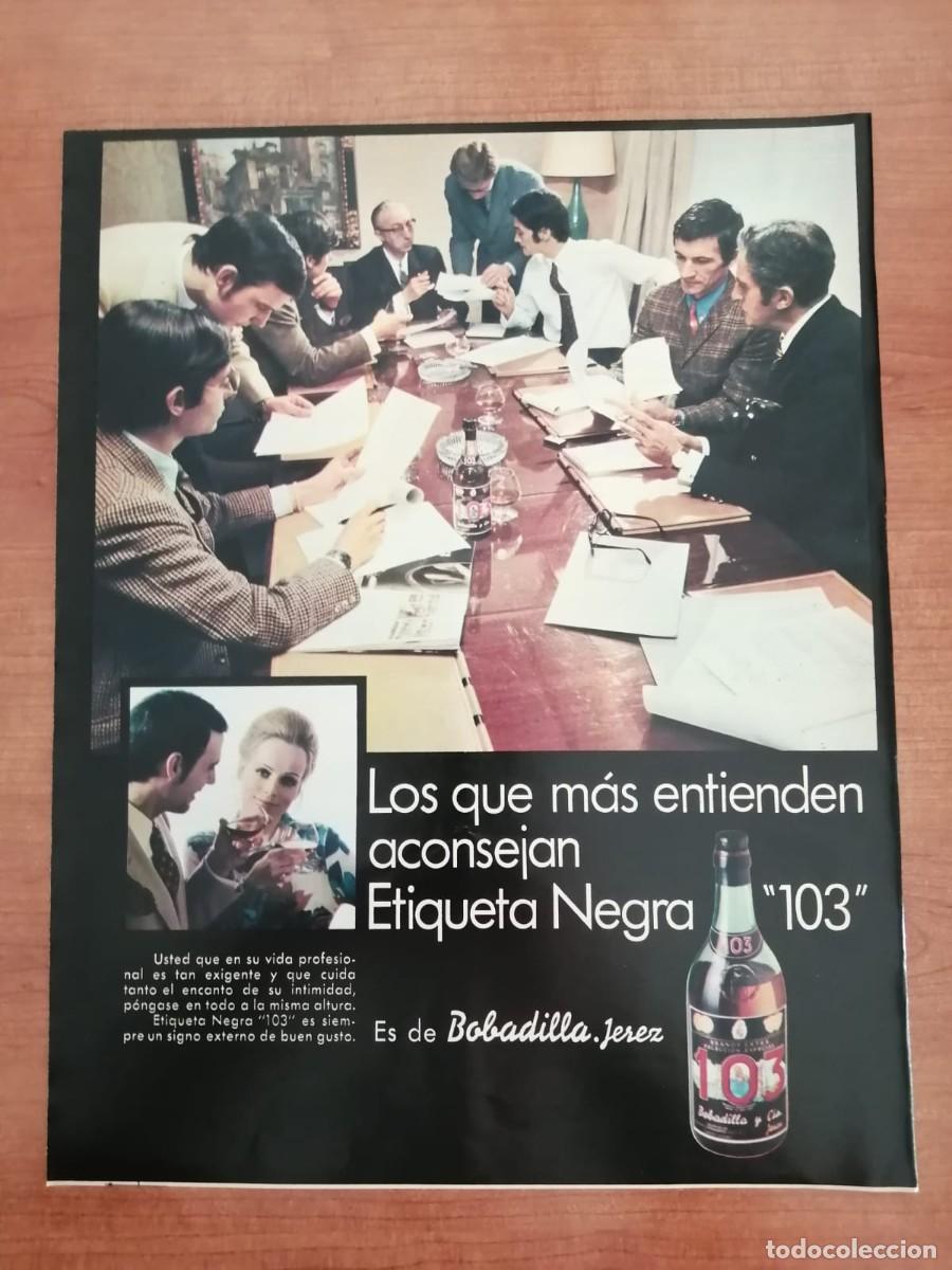 Otros Art&iacute;culos de Coleccionismo en Papel: ANUNCIO. BRANDY 103 ETIQUETA NEGRA