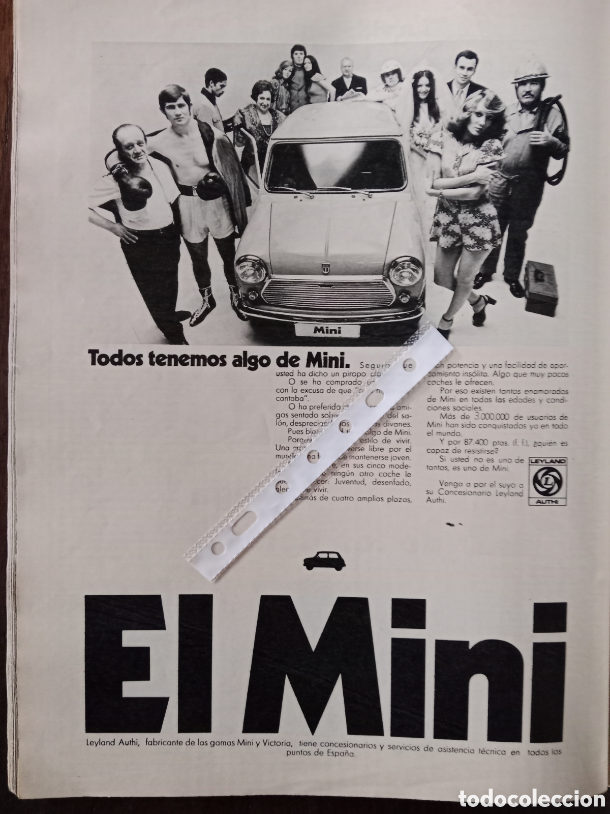 Otros Art&iacute;culos de Coleccionismo en Papel: Publicidad autom&oacute;vil mini authi de 1972