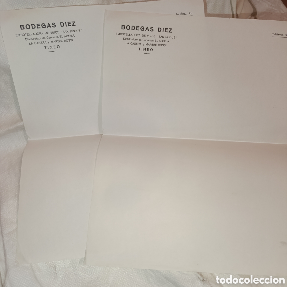 Otros Art&iacute;culos de Coleccionismo en Papel: Tineo, Asturias,Bodegas Diez,papel carta membretada,a&ntilde;os 70