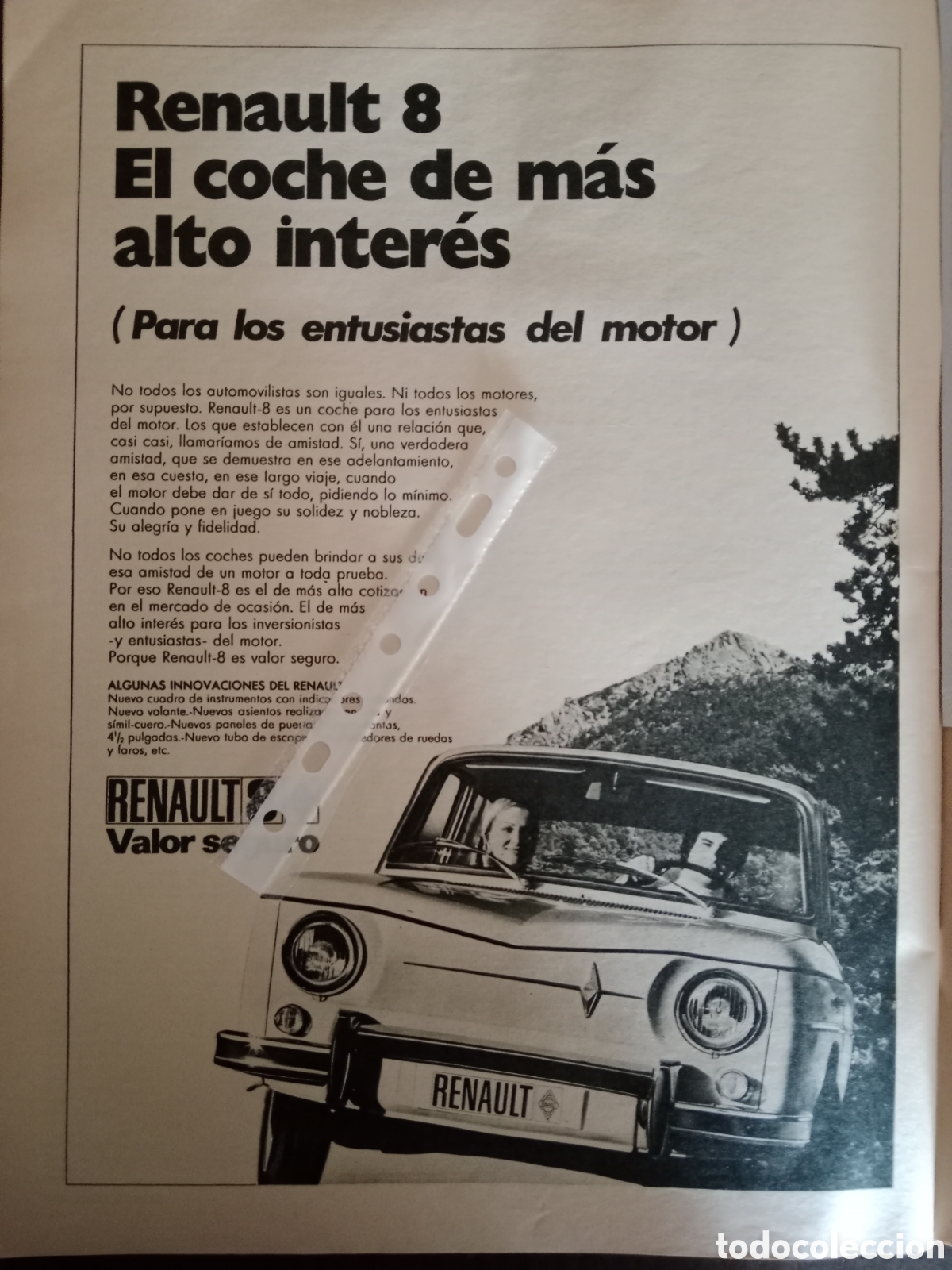 Otros Art&iacute;culos de Coleccionismo en Papel: Publicidad autom&oacute;vil Renault 8 de 1971