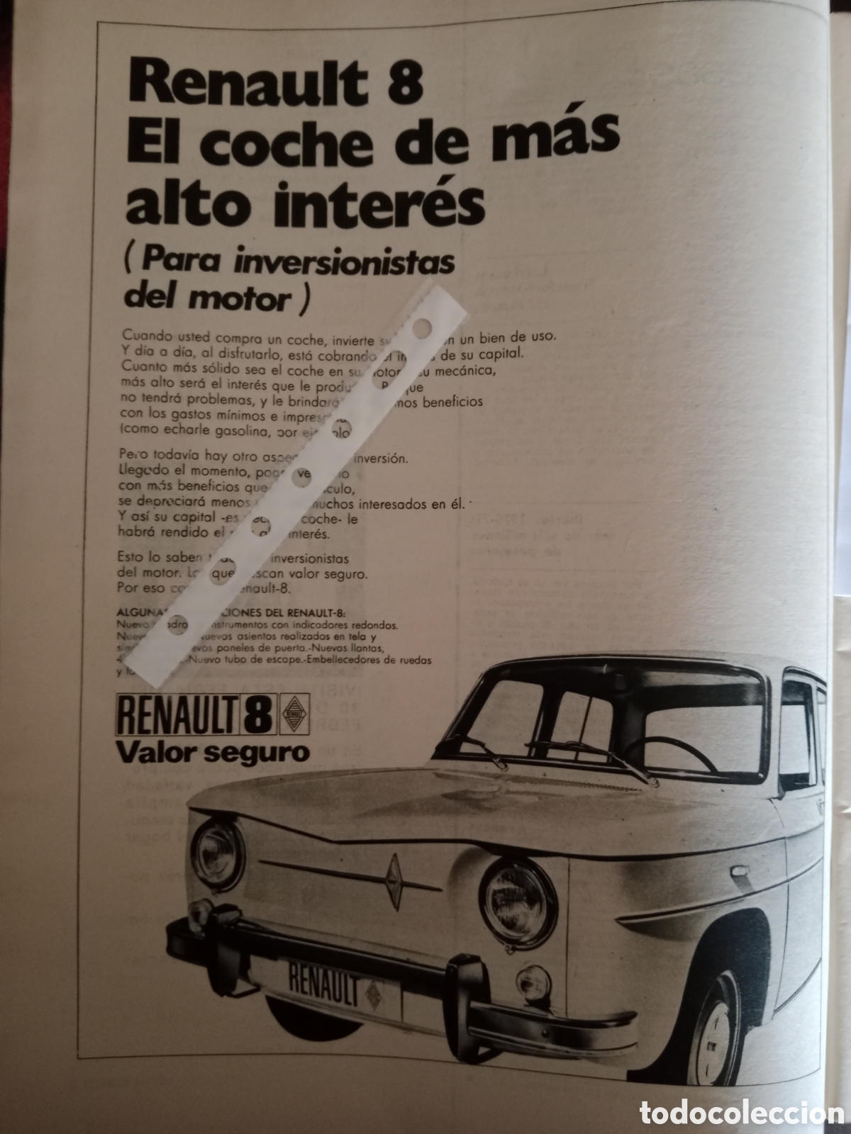 Otros Art&iacute;culos de Coleccionismo en Papel: Publicidad autom&oacute;vil Renault 8 de 1971