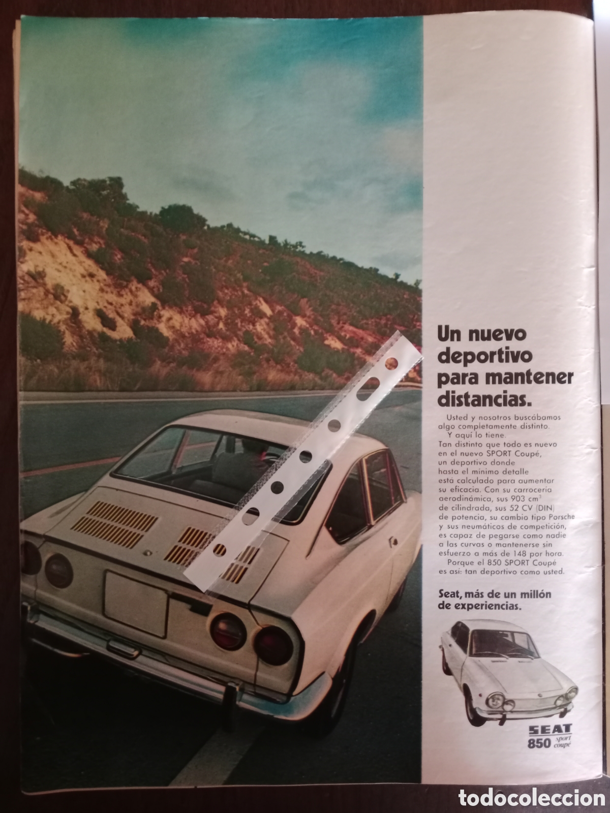 Otros Art&iacute;culos de Coleccionismo en Papel: Publicidad autom&oacute;vil Seat 850 sport coup&eacute; de 1970
