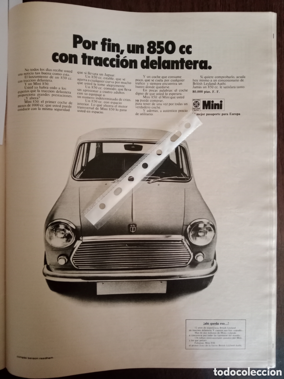 Otros Art&iacute;culos de Coleccionismo en Papel: Publicidad autom&oacute;vil mini authi de 1970