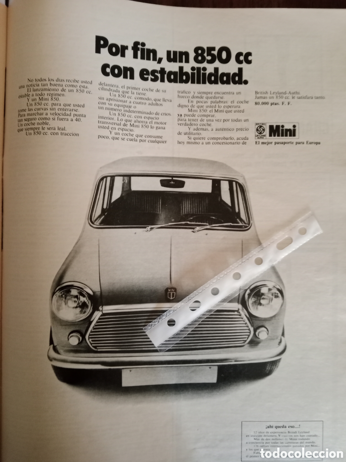 Otros Art&iacute;culos de Coleccionismo en Papel: Publicidad autom&oacute;vil mini authi de 1970