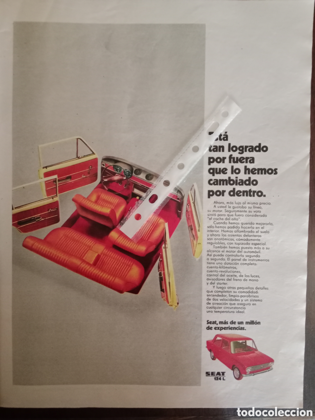 Otros Art&iacute;culos de Coleccionismo en Papel: Publicidad autom&oacute;vil Seat 124 L de 1969