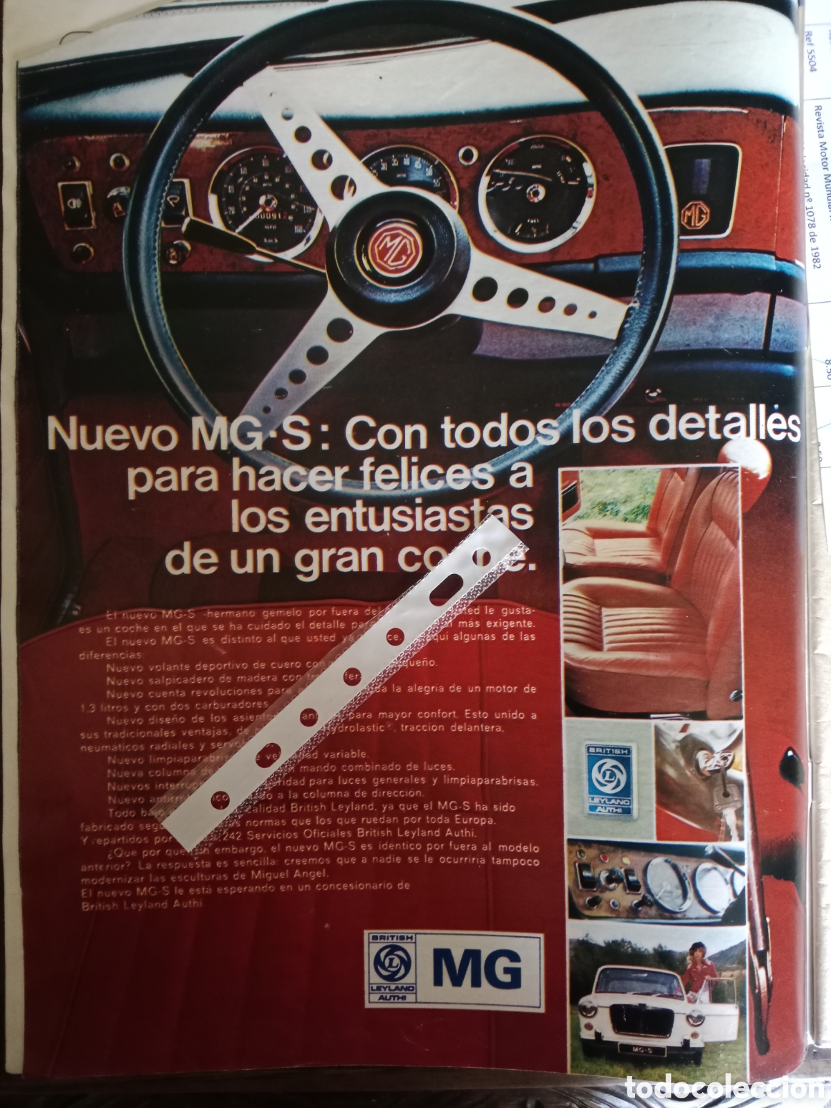 Otros Art&iacute;culos de Coleccionismo en Papel: Publicidad autom&oacute;vil MG authi de 1971