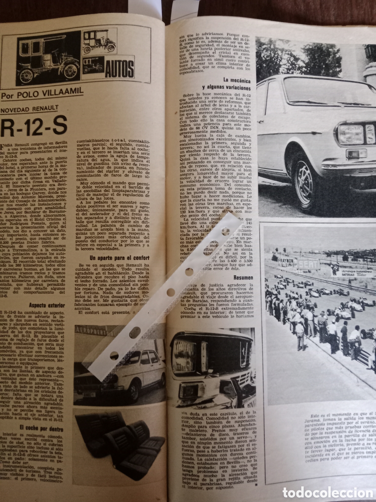 Otros Art&iacute;culos de Coleccionismo en Papel: Reportaje autom&oacute;vil Renault 12 S de 1971