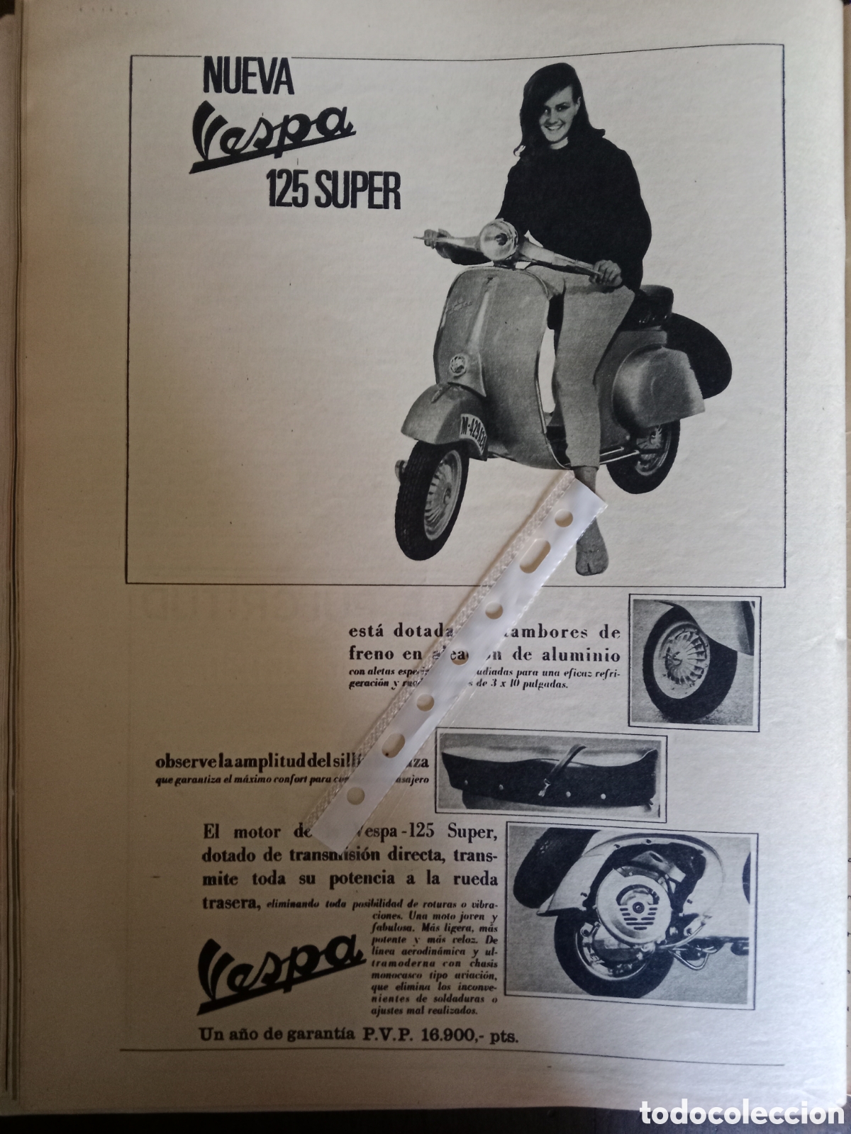 Otros Art&iacute;culos de Coleccionismo en Papel: Publicidad moto vespa de 1966