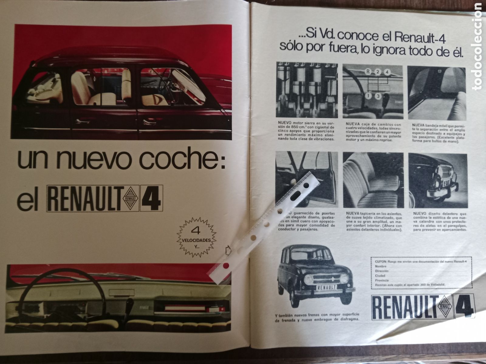 Otros Art&iacute;culos de Coleccionismo en Papel: Publicidad autom&oacute;vil Renault 4 de 1968