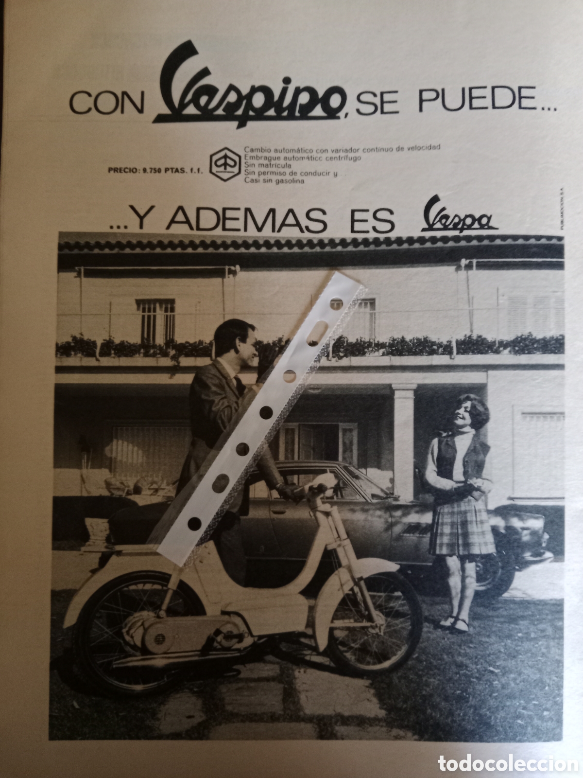 Otros Art&iacute;culos de Coleccionismo en Papel: Publicidad ciclomotor vespino vespa de 1968