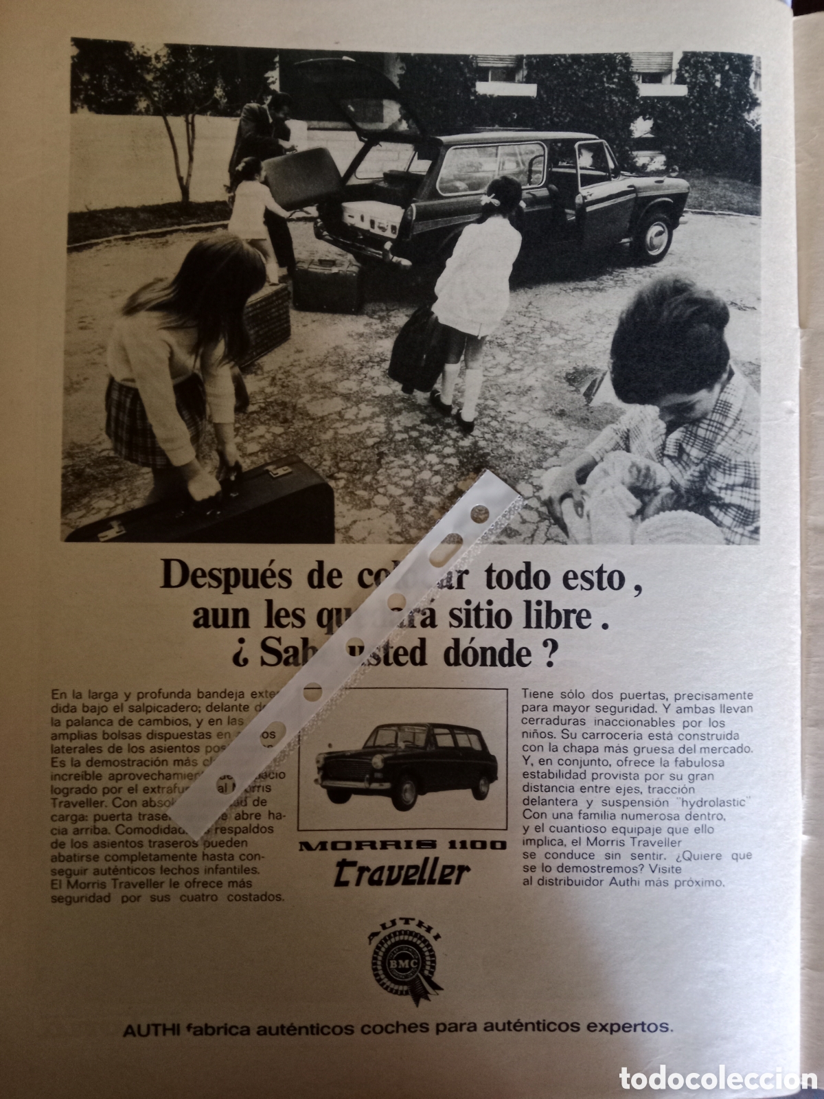 Otros Art&iacute;culos de Coleccionismo en Papel: Publicidad autom&oacute;vil Morris traveller authi de 1968
