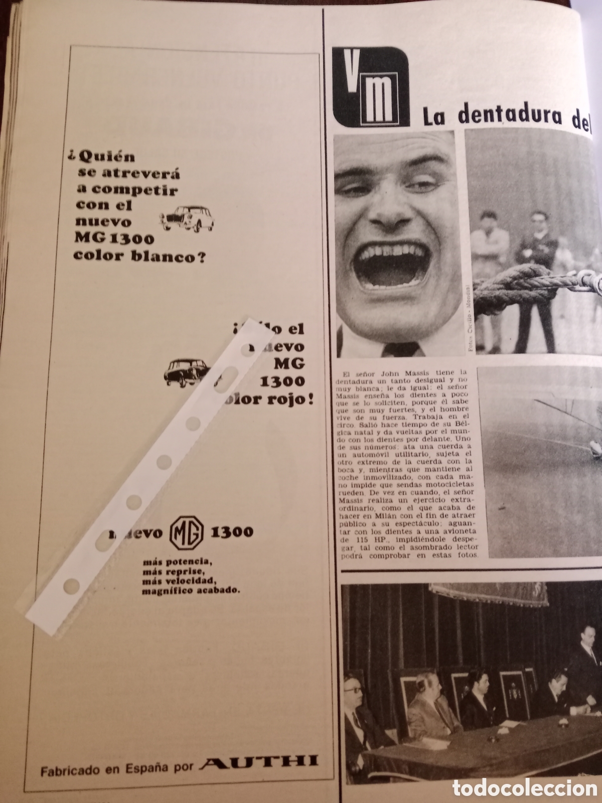 Otros Art&iacute;culos de Coleccionismo en Papel: Publicidad autom&oacute;vil MG 1300 de 1968