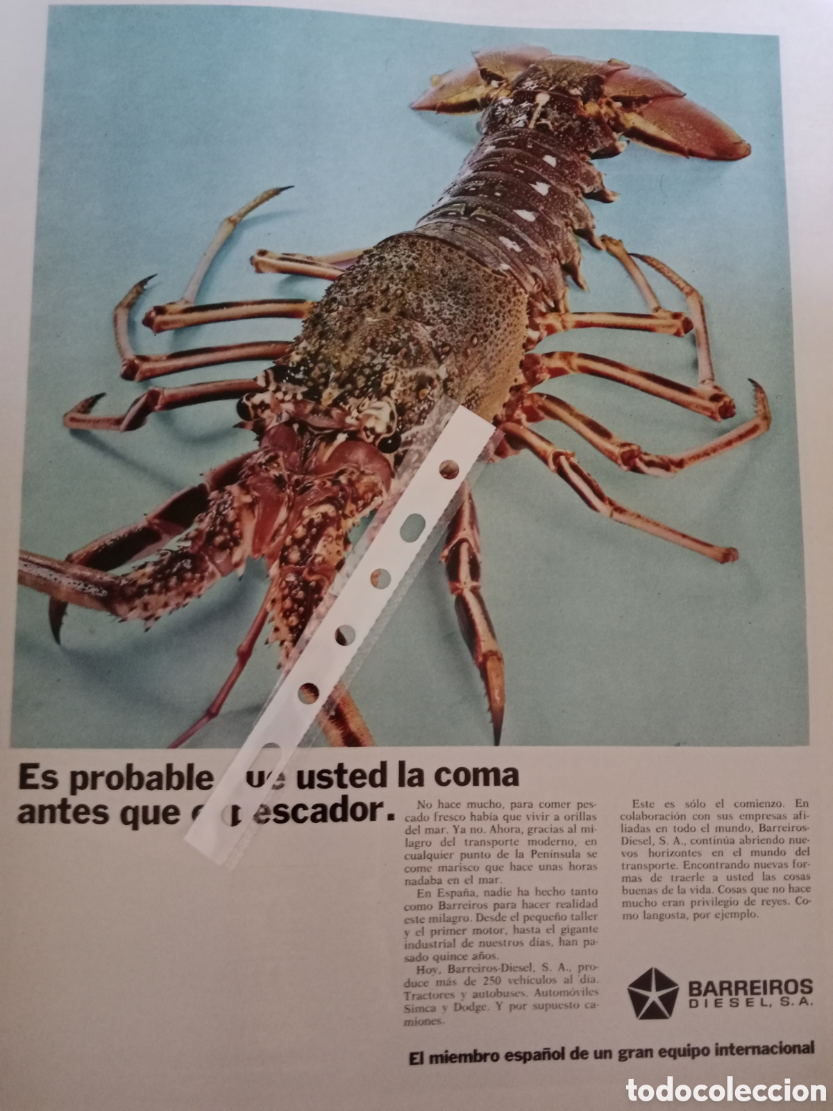 Otros Art&iacute;culos de Coleccionismo en Papel: Publicidad autom&oacute;vil Barreiros de 1968
