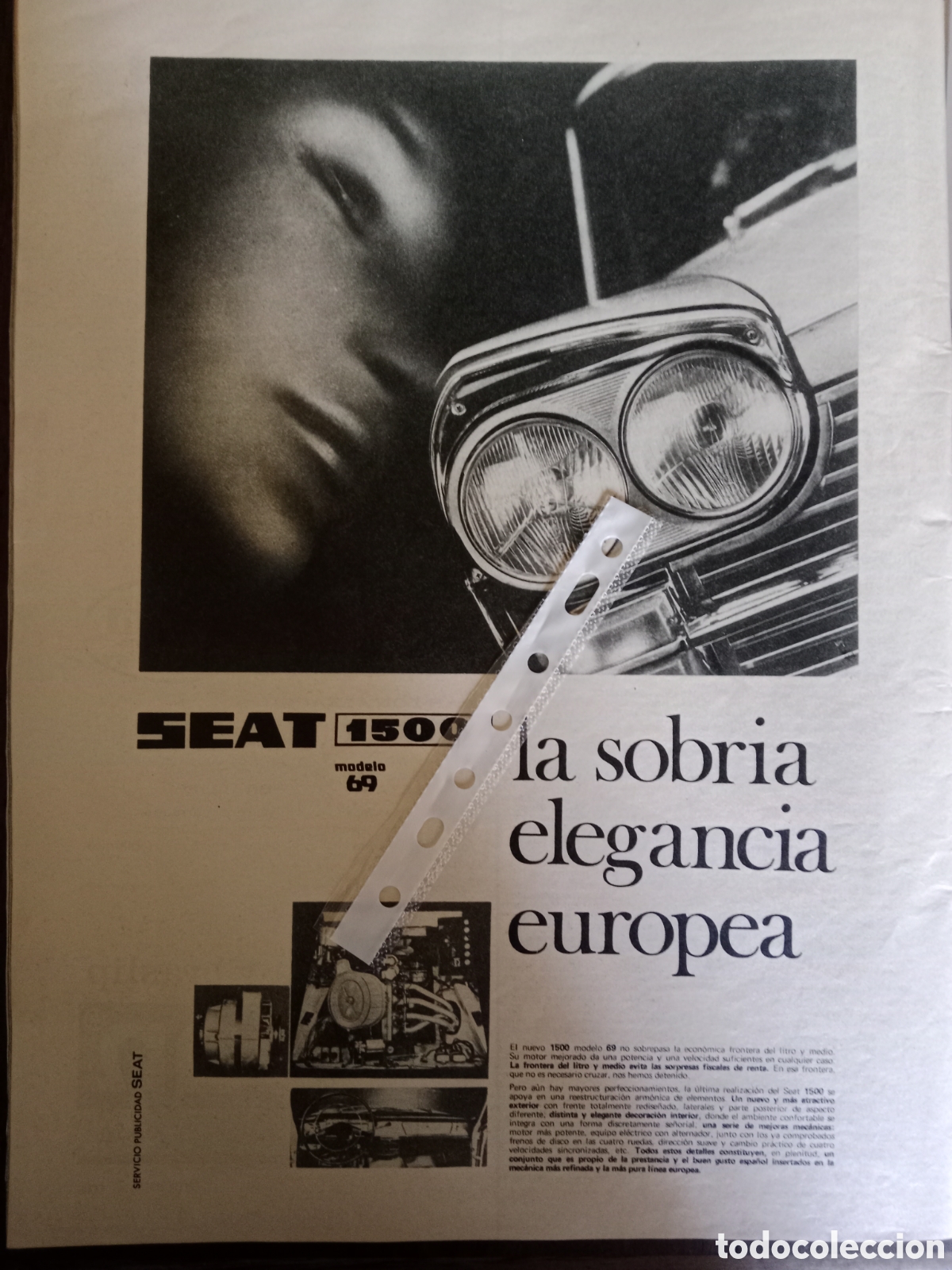 Otros Art&iacute;culos de Coleccionismo en Papel: Publicidad autom&oacute;vil Seat 1500 de 1968