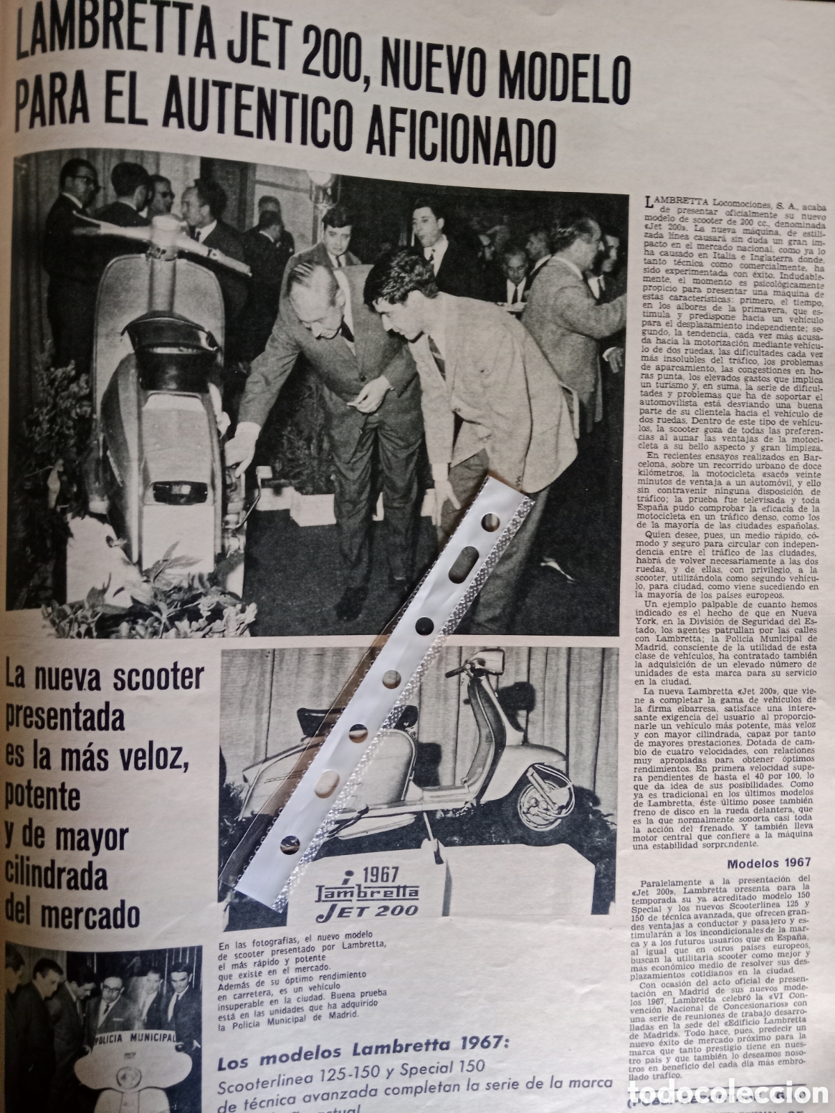 Otros Art&iacute;culos de Coleccionismo en Papel: Reportaje moto lambretta Jep 200 de 1967