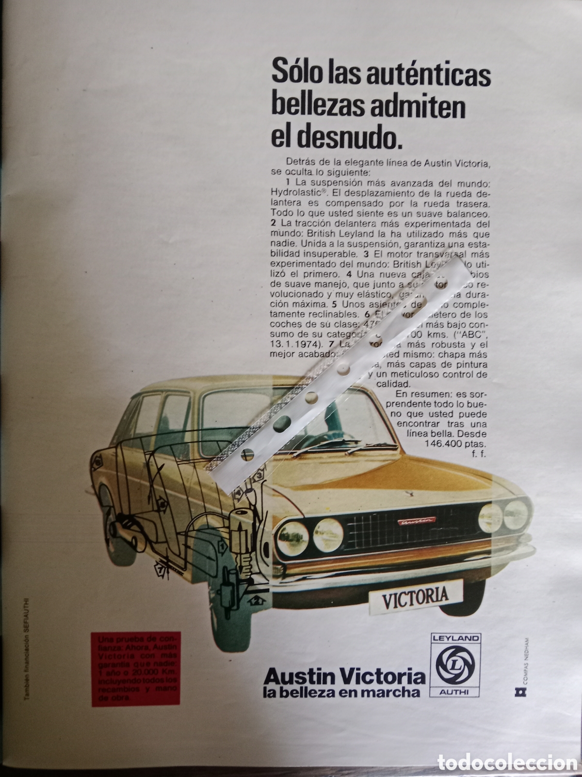 Otros Art&iacute;culos de Coleccionismo en Papel: Publicidad autom&oacute;vil Austin victoria authi de 1974