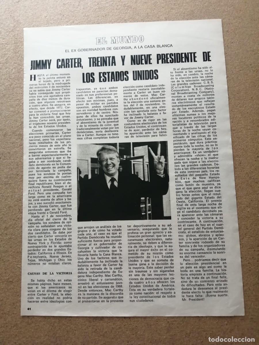 Otros Art&iacute;culos de Coleccionismo en Papel: REPORTAJE. JIMMY CARTER, EL PRESIDENTE 39 DE LOS ESTADOS UNIDOS