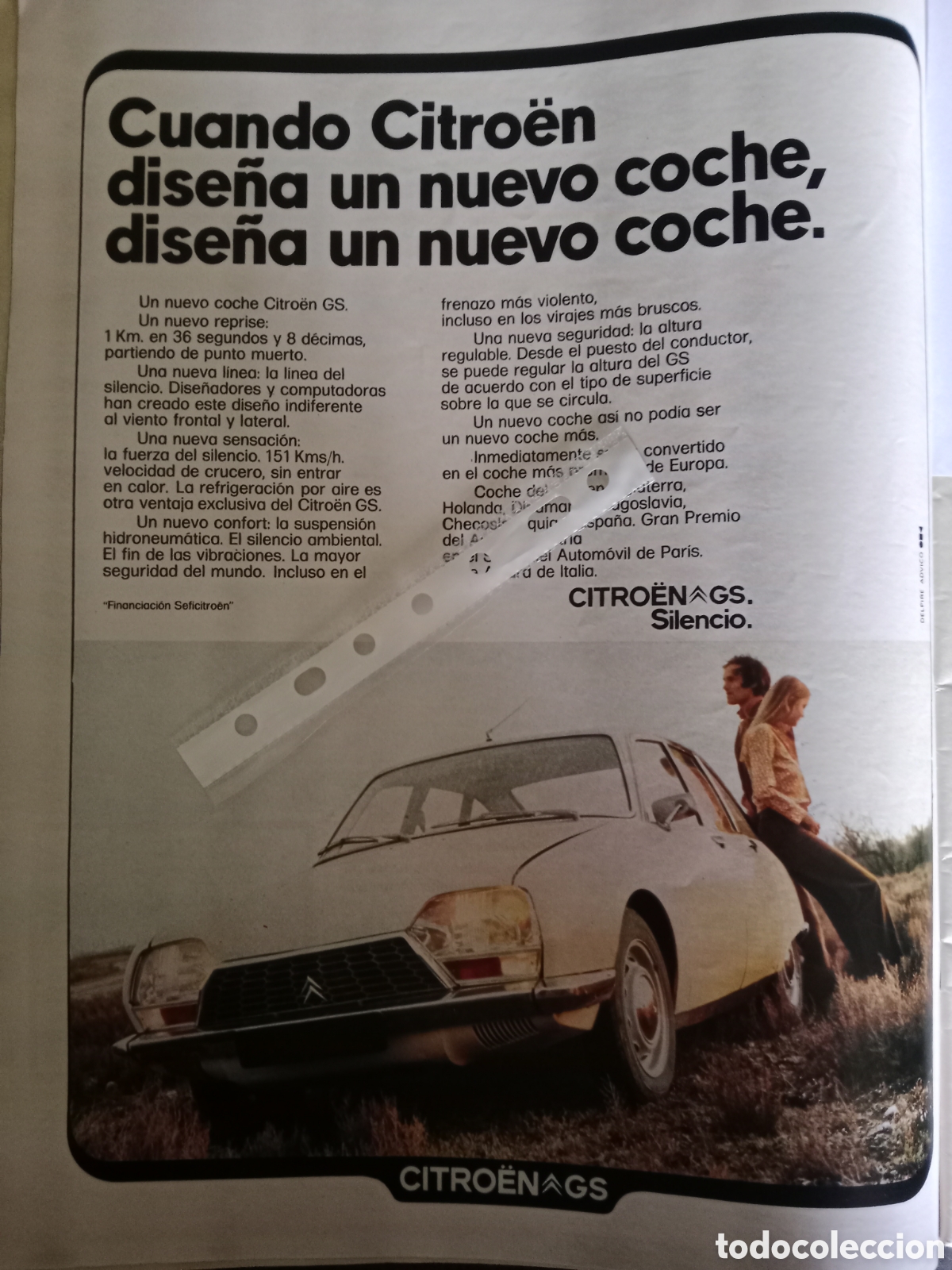 Otros Art&iacute;culos de Coleccionismo en Papel: Publicidad autom&oacute;vil Citroen gs de 1974