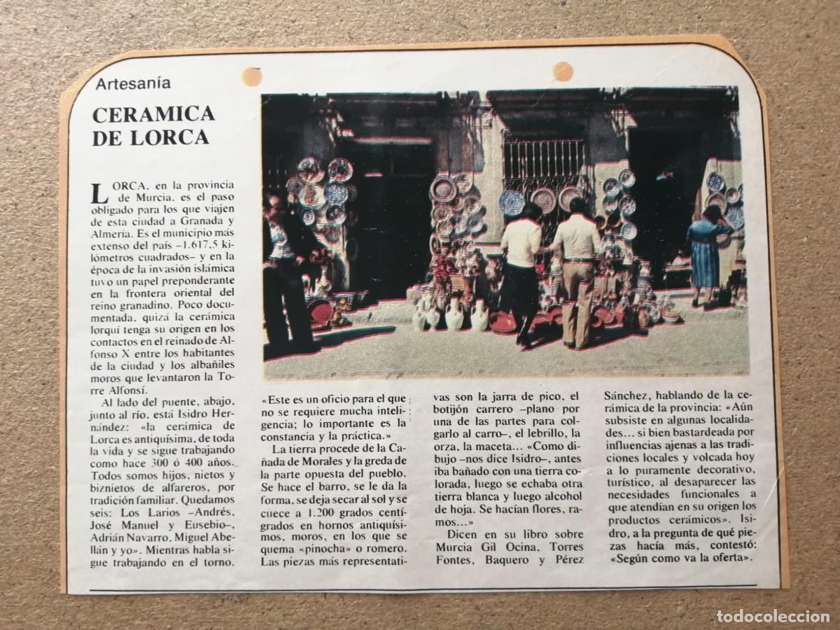Otros Art&iacute;culos de Coleccionismo en Papel: ARTICULO DE REVISTA. CERAMICA DE LORCA