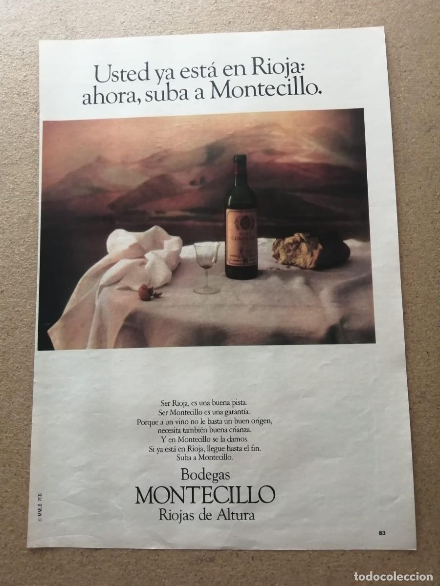 Otros Art&iacute;culos de Coleccionismo en Papel: ANUNCIO. BODEGAS MONTECILLO, RIOJAS DE ALTURA
