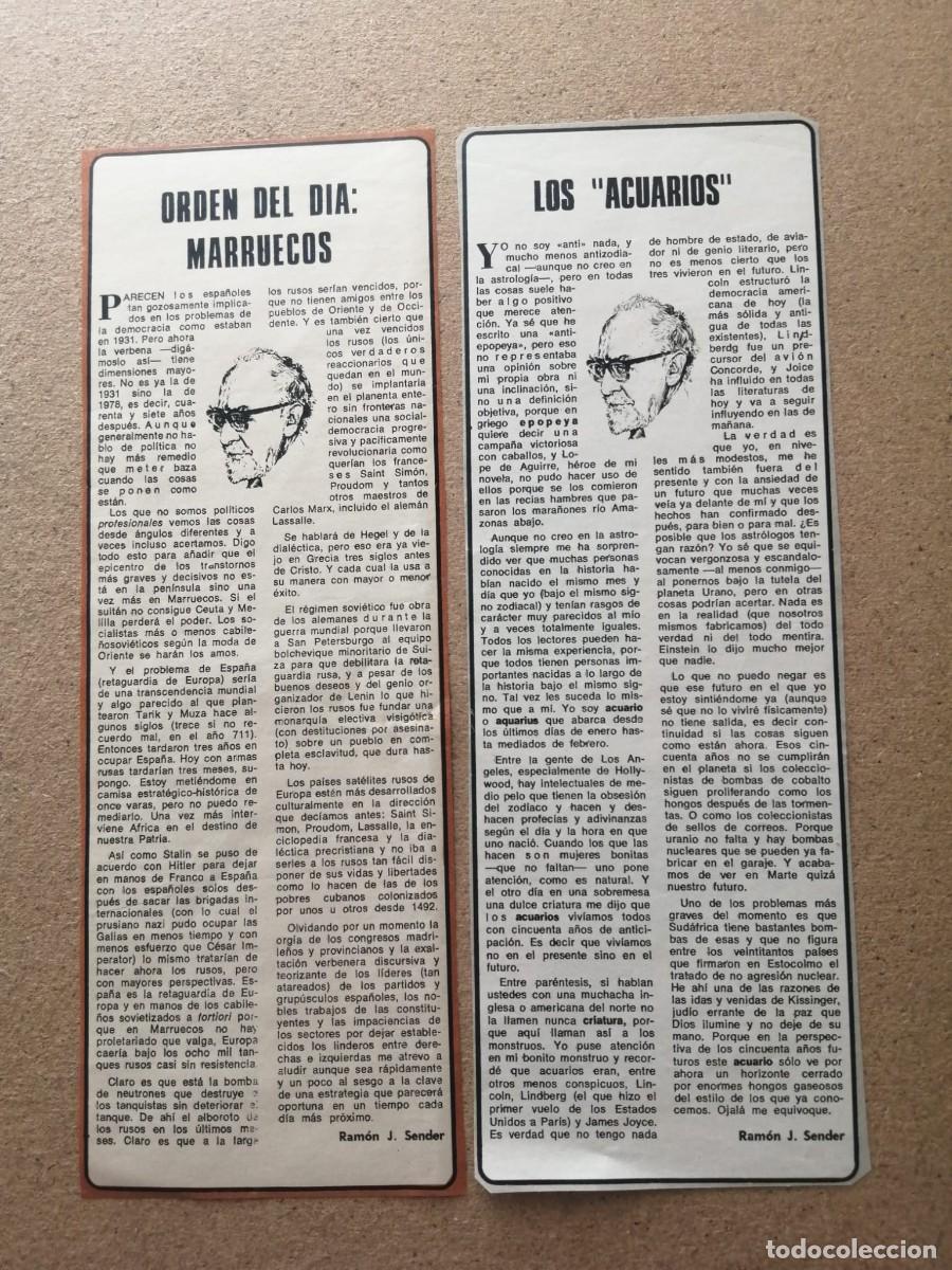 Otros Art&iacute;culos de Coleccionismo en Papel: DOS ARTICULOS PRENSA ESCRITOS POR RAMON J. SENDER
