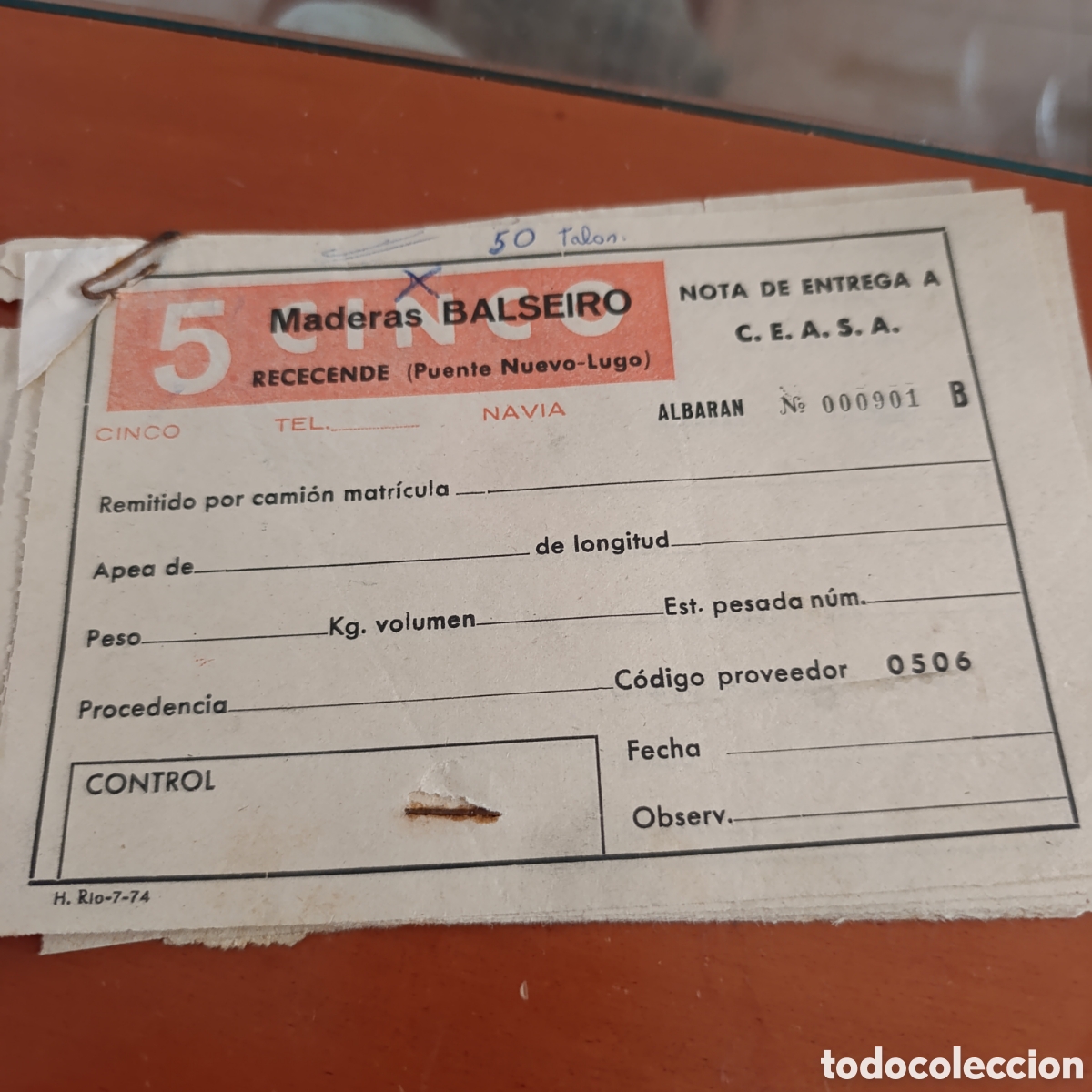 Otros Art&iacute;culos de Coleccionismo en Papel: Navia,lote distintas empresas maderetas de albaranes mercantiles a&ntilde;os 70
