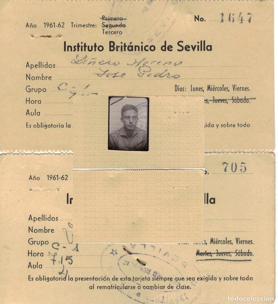 Otros Art&iacute;culos de Coleccionismo en Papel: SEVILLA INSTITUTO BRITANICO 2 TARJETAS 1961 M21