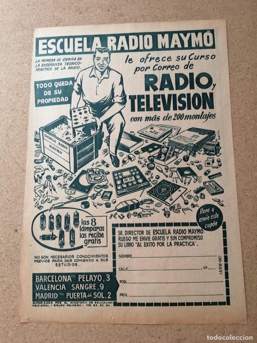 Otros Art&iacute;culos de Coleccionismo en Papel: ANUNCIO. ESCUELA RADIO MAYMO (BARCELONA - MADRID - VALENCIA)